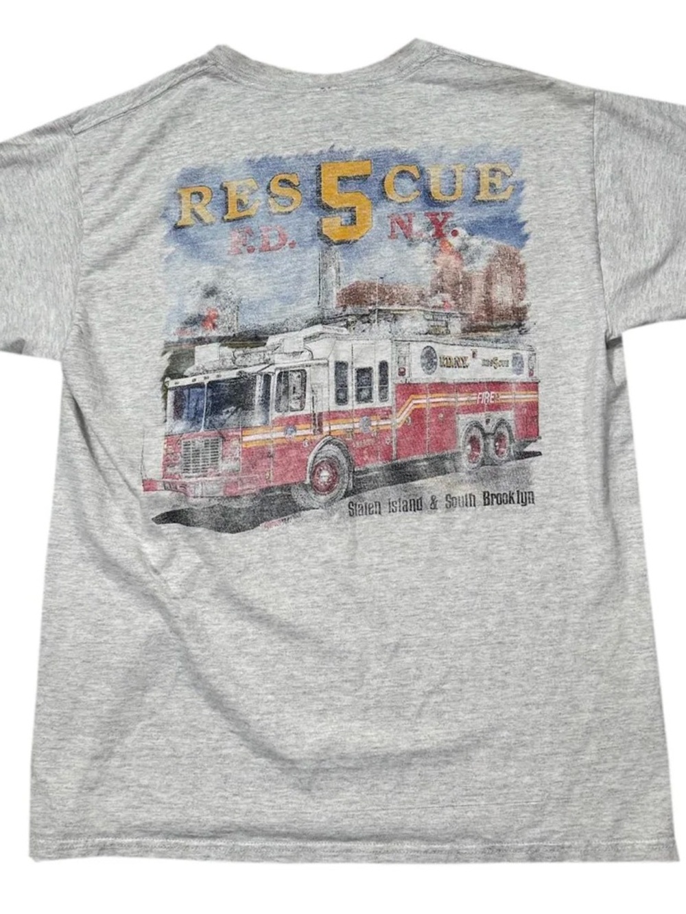 Vintage FDNY Staten Island South Brooklyn T Shirt (Size L)